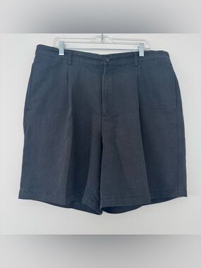 Chaps Golf Charcoal Black Pleated Performance Tech Shorts Preppy 38